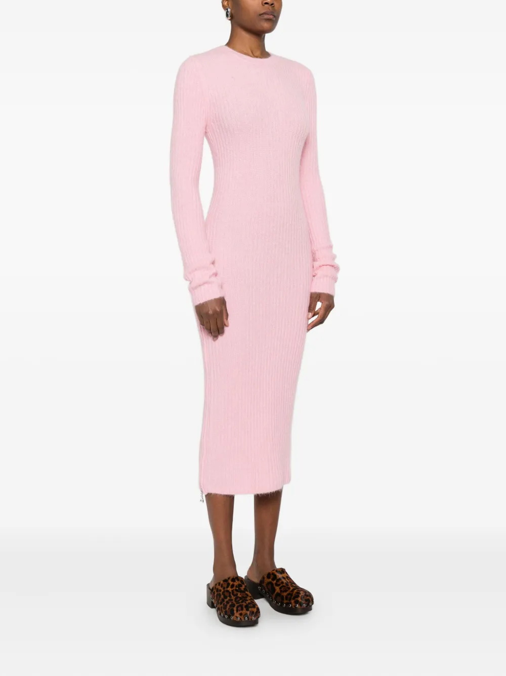 Patrizia Pepe Gebreide midi-jurk Roze