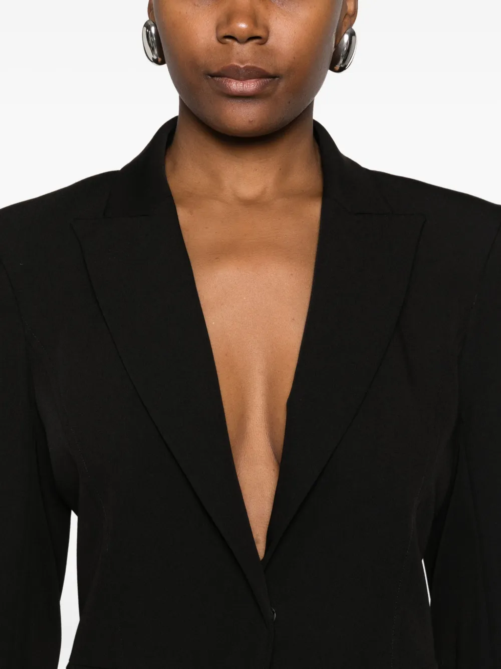 Patrizia Pepe Blazer met enkele rij knopen Zwart