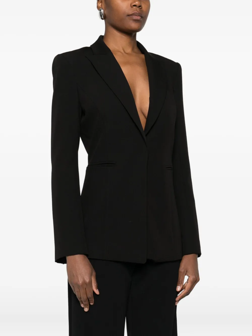 Patrizia Pepe Blazer met enkele rij knopen Zwart