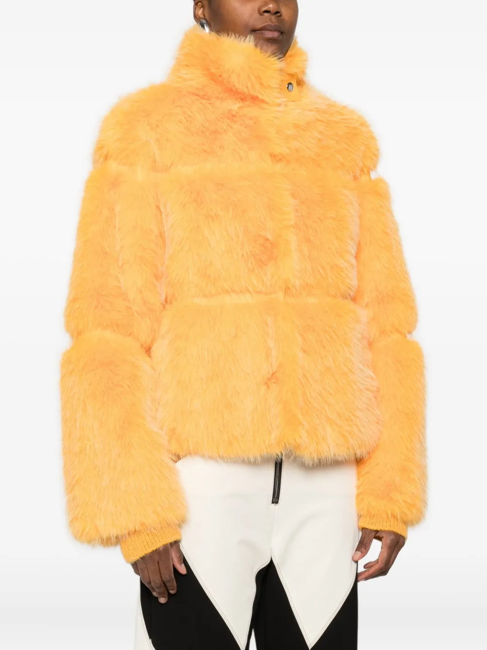 Patrizia Pepe Faux Fur Jacket In Orange