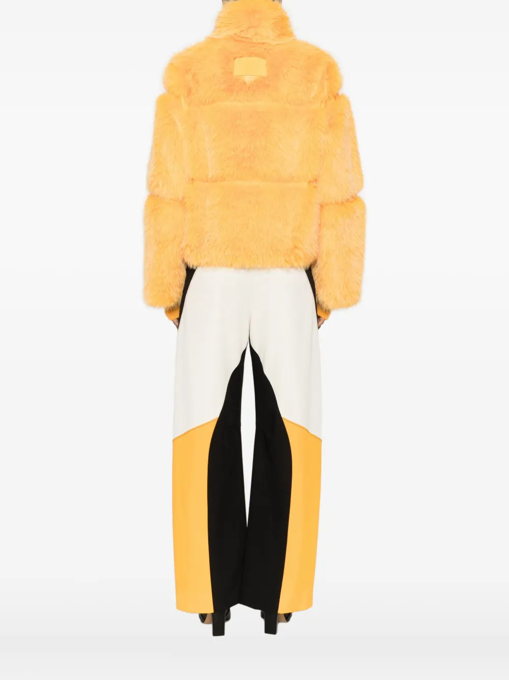 Patrizia Pepe Faux Fur Jacket In Orange