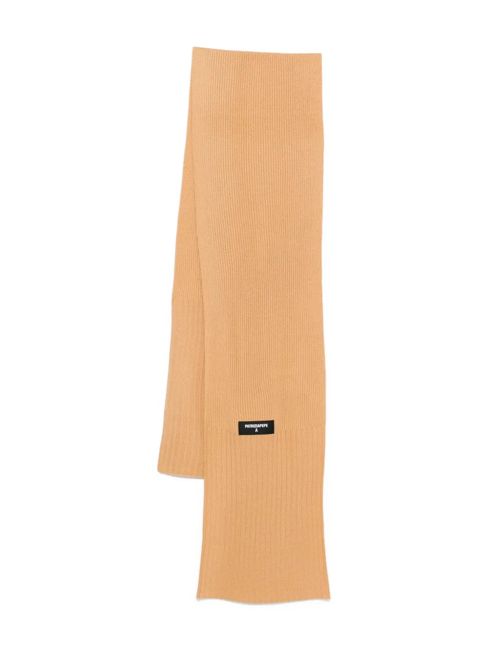 Patrizia Pepe Ribbed-knit Scarf In Neutral