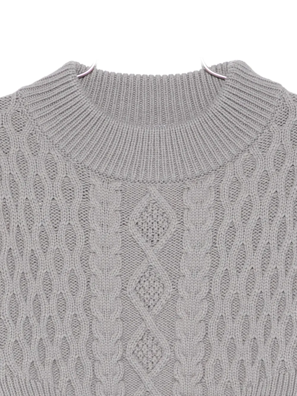 Patrizia Pepe Cable-knit Cropped Sweater In Gray