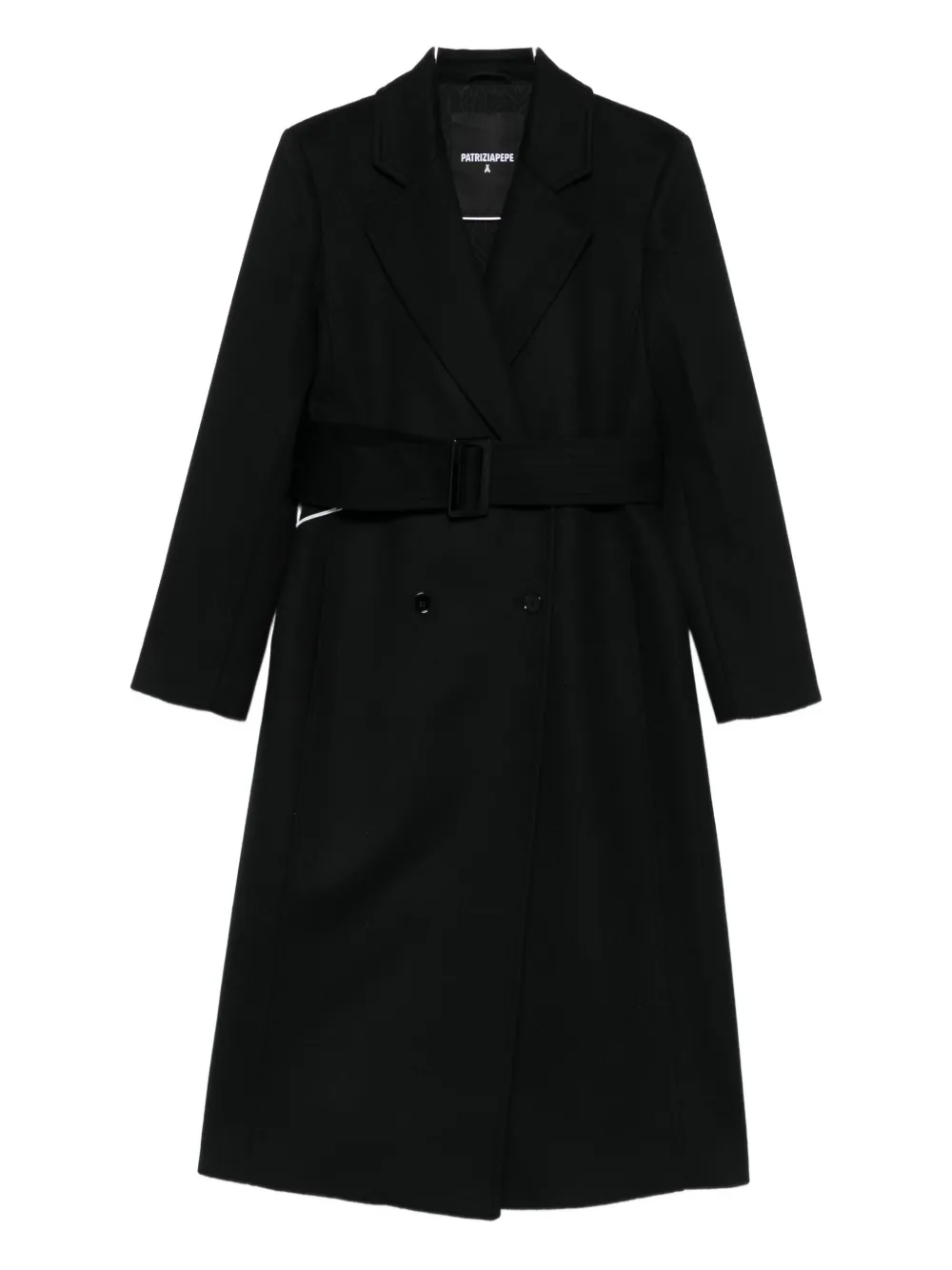 Patrizia Pepe belted single-breasted coat | Black | Image 1