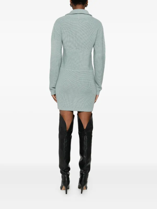 Patrizia Pepe zip-up Knitted Dress | Green