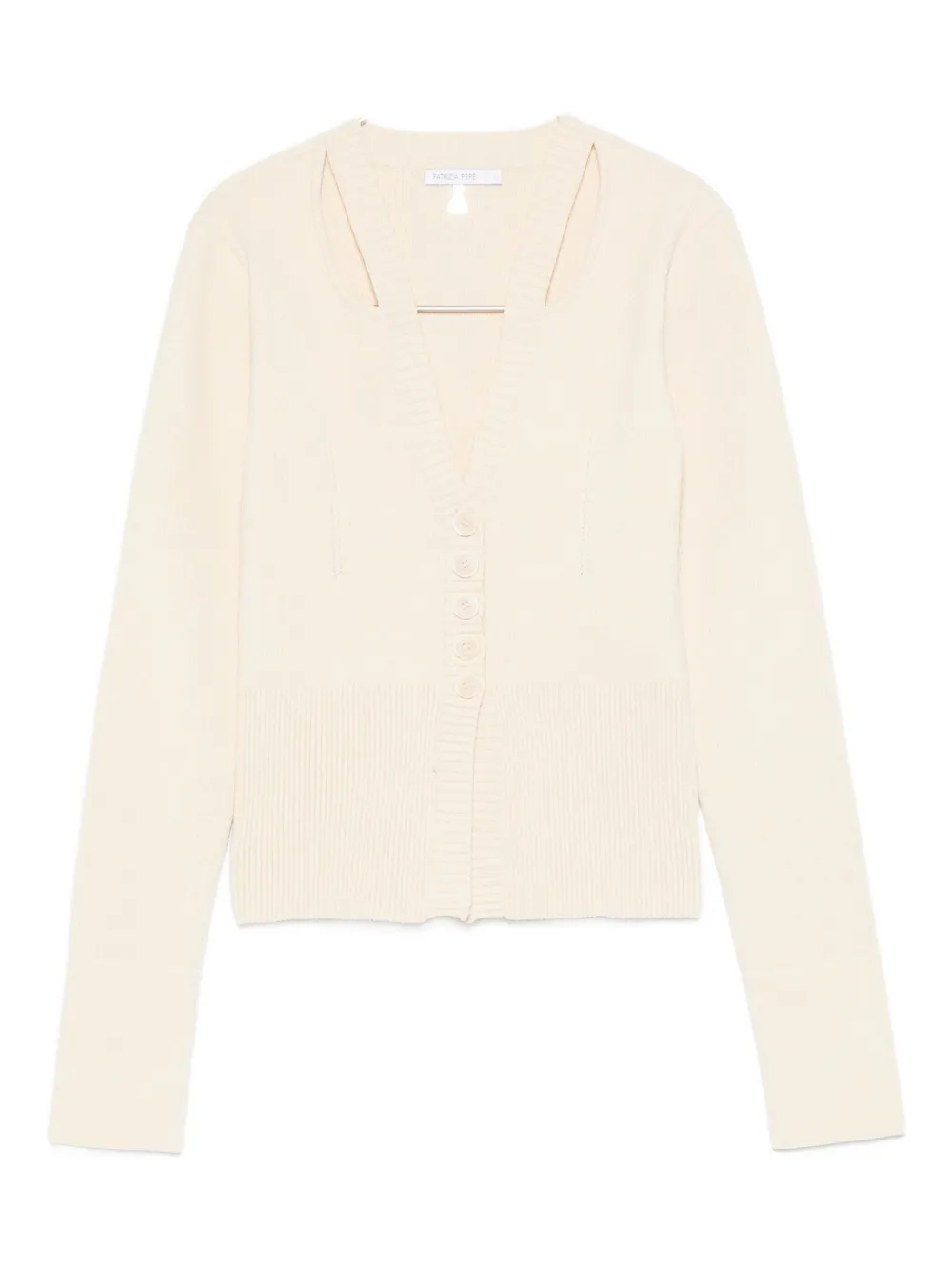 Patrizia Pepe Cut-out Cardigan In White