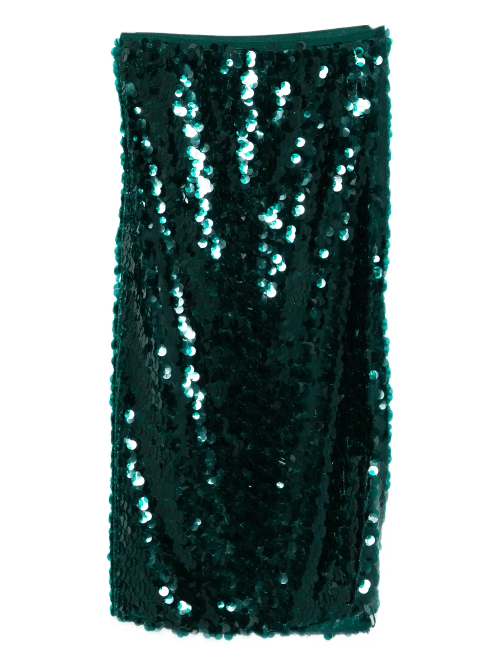 Patrizia Pepe Sequinned Midi Skirt In Green