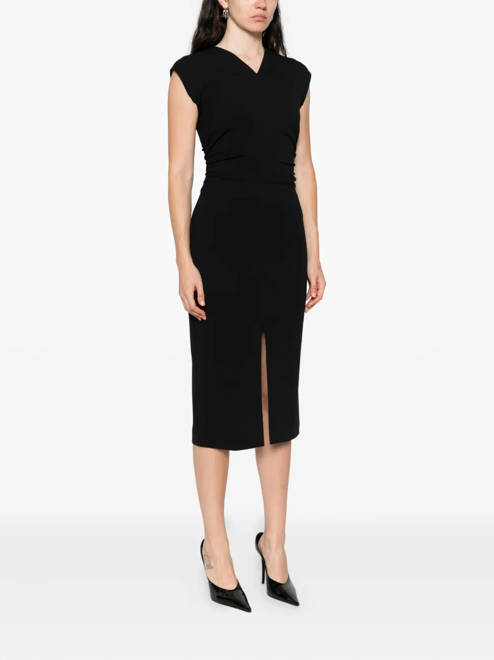 Patrizia Pepe Mouwloze midi-jurk Zwart