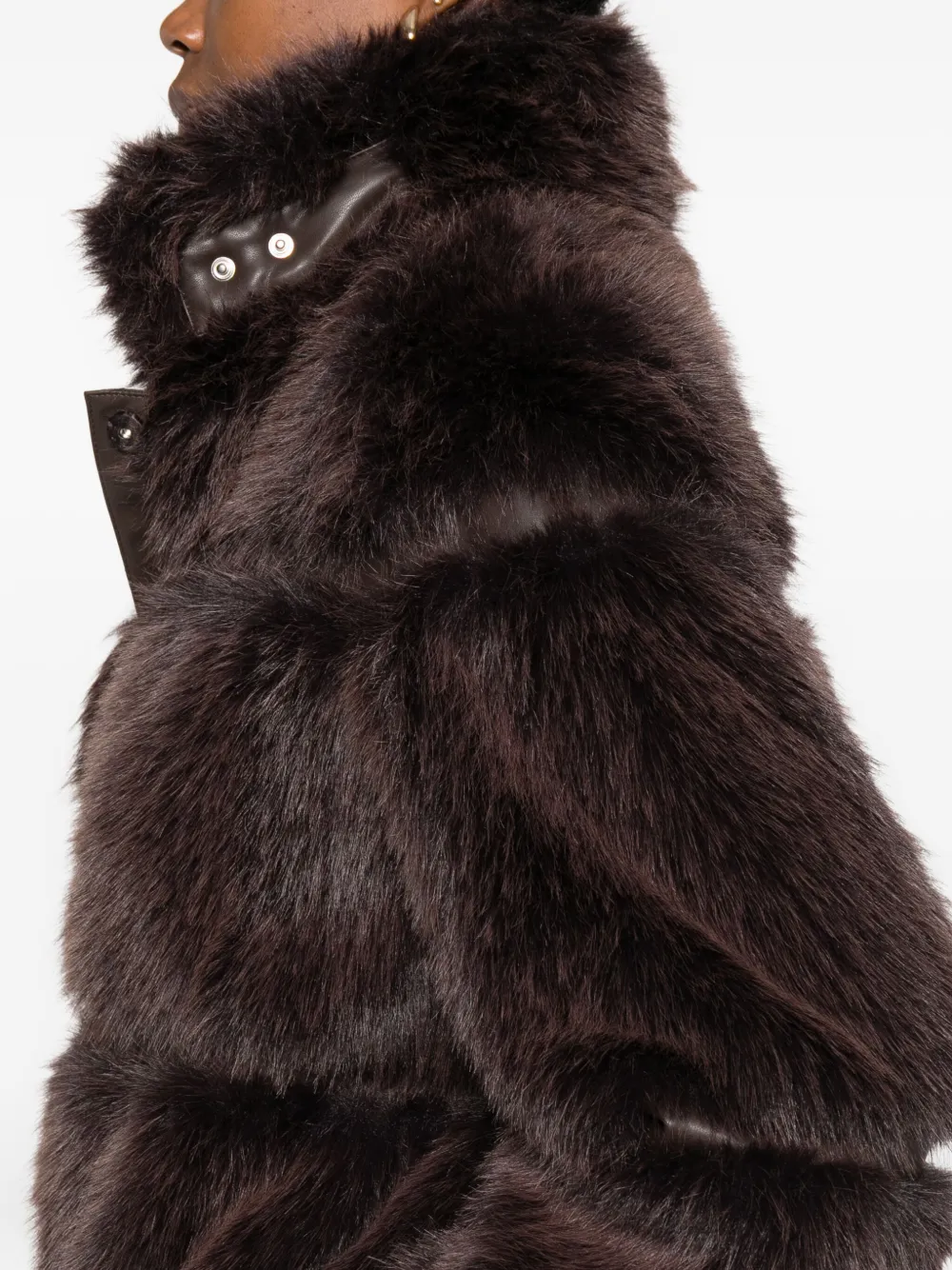 Patrizia Pepe Zip-up Faux Fur Jacket In Animal Print