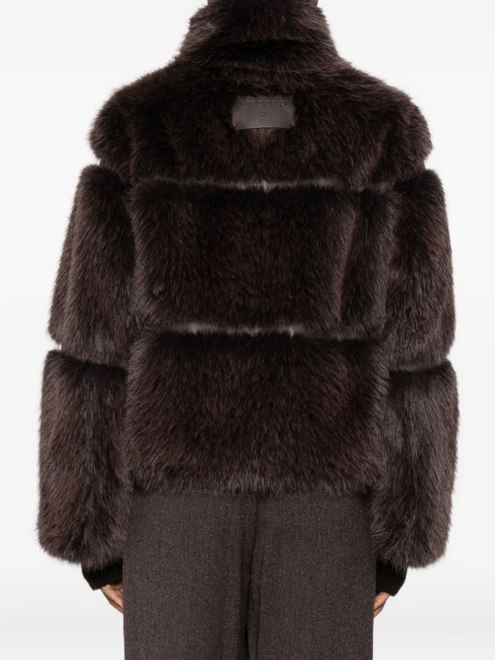 Patrizia Pepe Zip-up Faux Fur Jacket In Animal Print