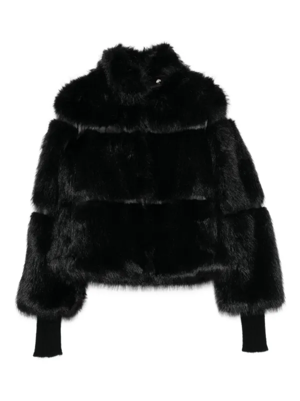 Patrizia Pepe Faux Fur Jacket | Black | FARFETCH