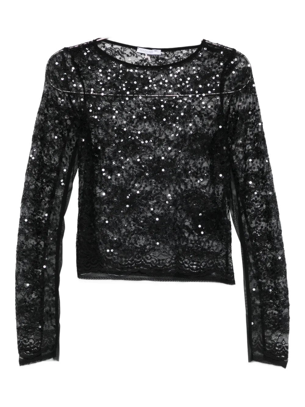 Patrizia Pepe sequin-embellished long-sleeved top | Black | Image 1