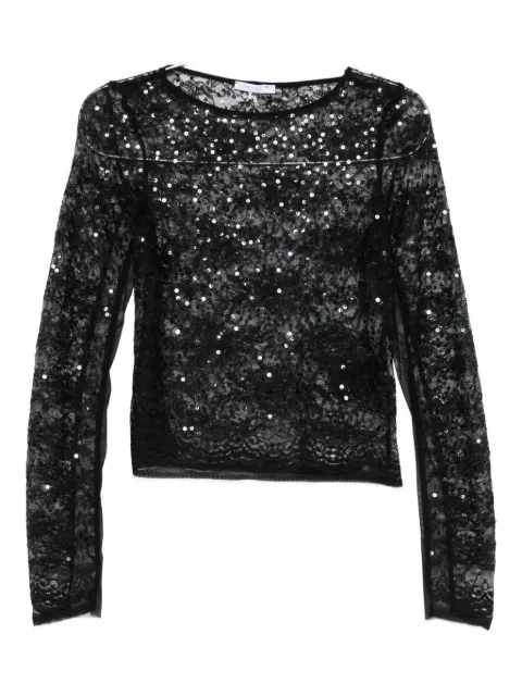 Patrizia Pepe sequin-embellished long-sleeved top