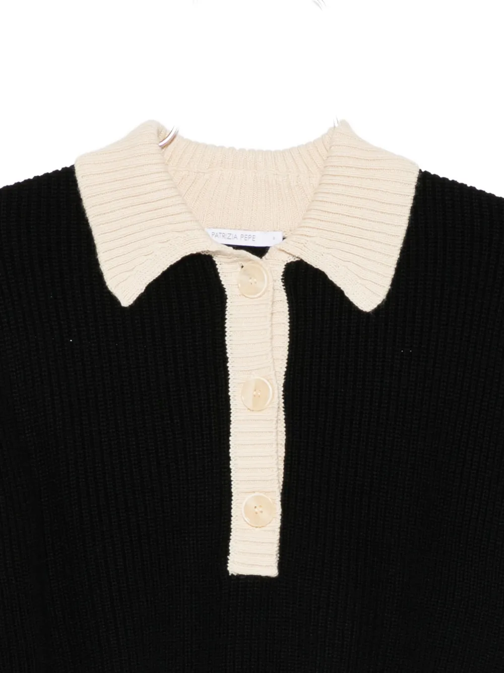 Patrizia Pepe Colour-block Sweater In Black