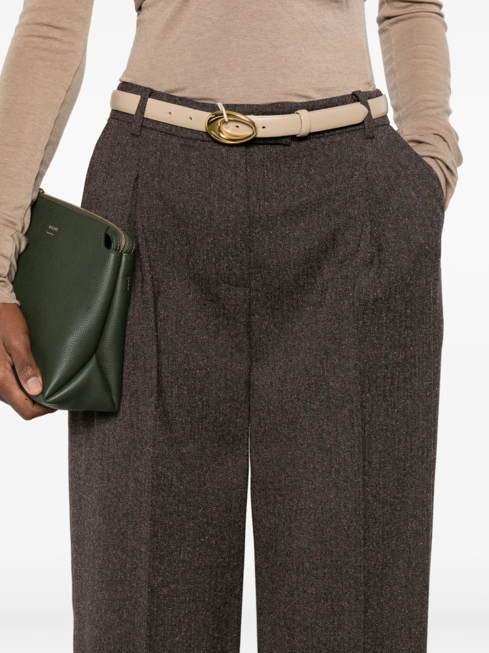 Patrizia Pepe Wide-leg Trousers In Brown