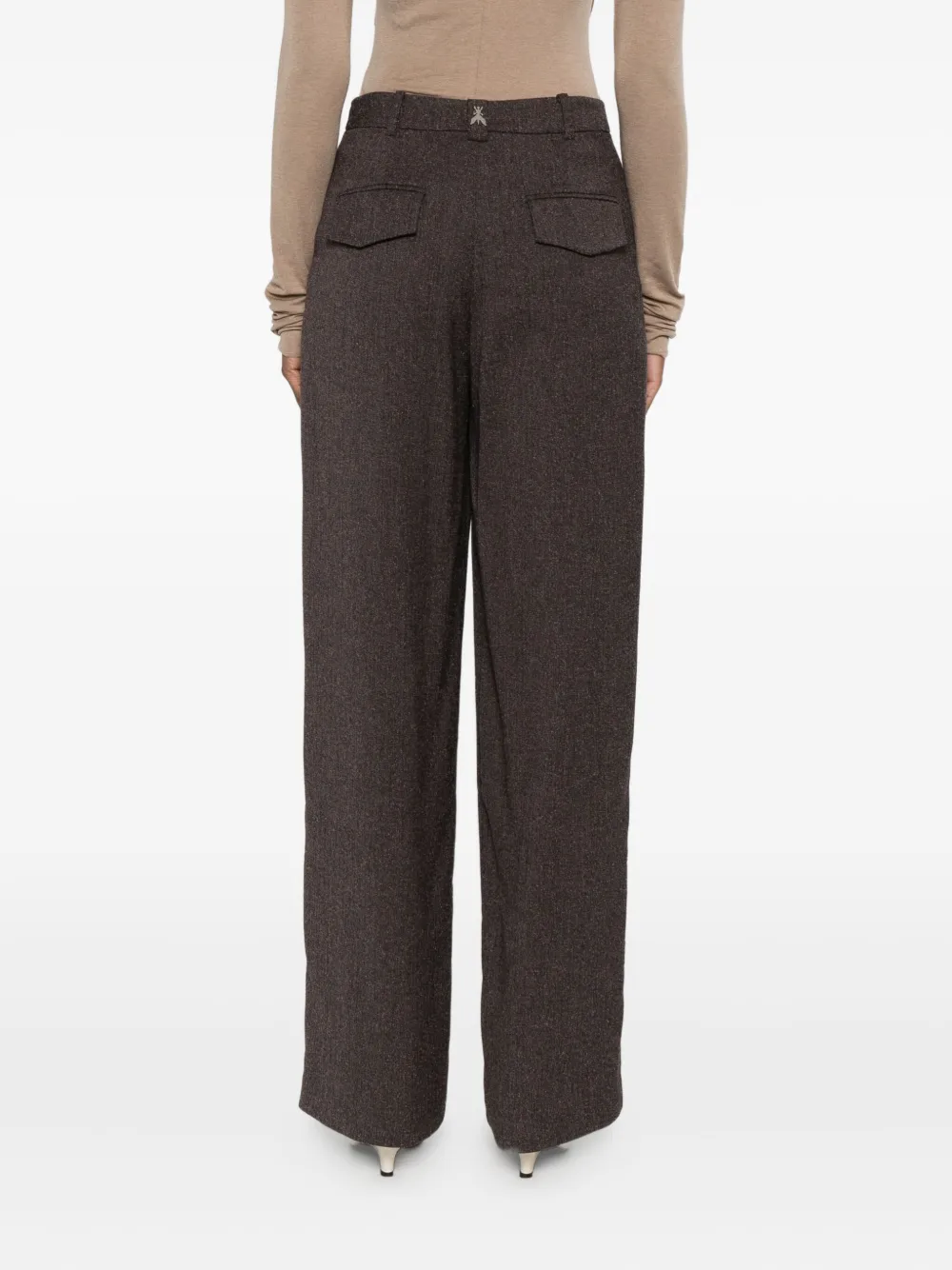 Patrizia Pepe Wide-leg Trousers In Brown