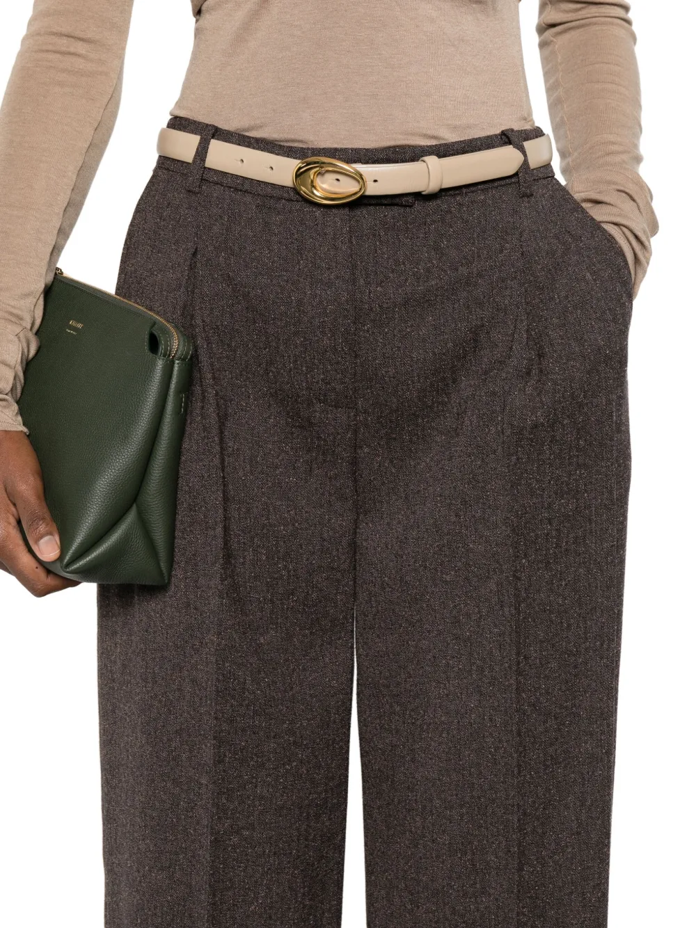 Patrizia Pepe Broek met wijde pijpen Bruin