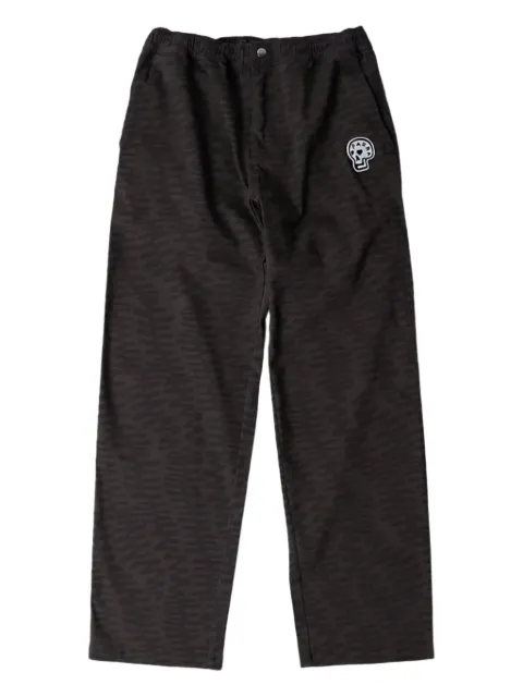 BY PARRA Stitched Skull wave-pattern trousers