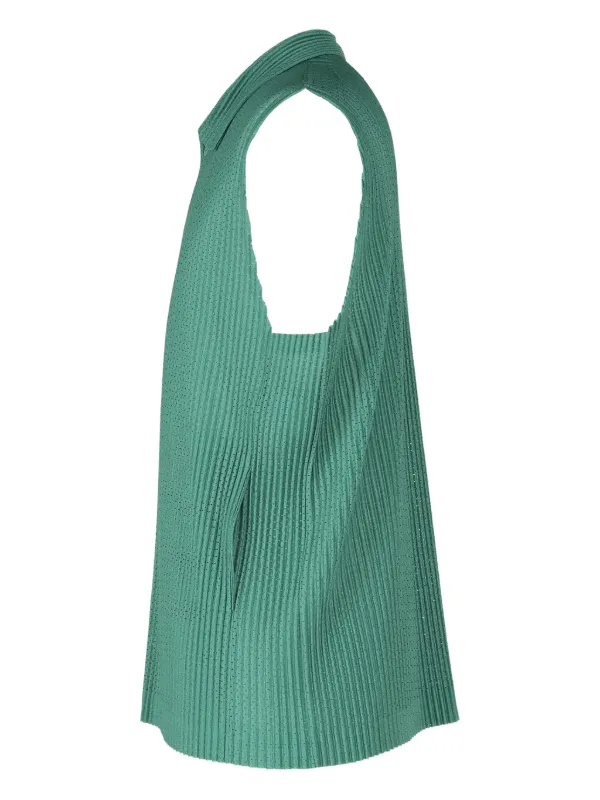 PLEATS PLEASE プリーツタンクトップ オリーブグリーン Homme Plissé Issey Miyake プリーツ タンクトップ | グリーン