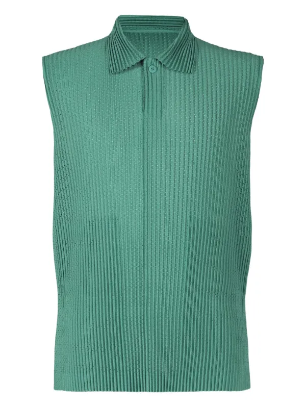PLEATS PLEASE プリーツプリーズ  タンクトップ グリーン Issey Miyake Pleats Please Sleeveless Top - Dark Green