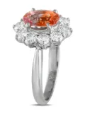 LB Exclusive platinum diamond and sapphire halo ring - Silver