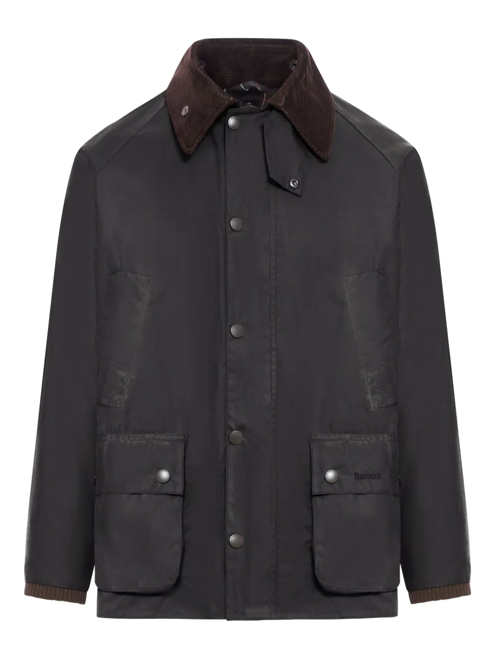 Barbour Corduroy-collar Cotton Jacket In Black