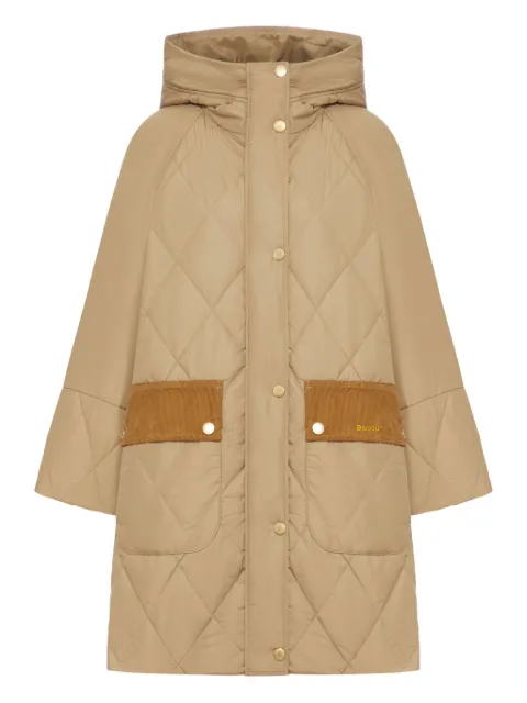 Barbour quilted-hooded coat