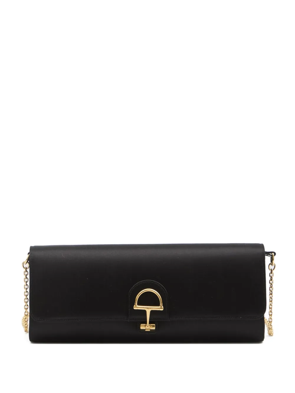 Gucci 73 Half-horsebit Chain-strap Clutch Bag In Black