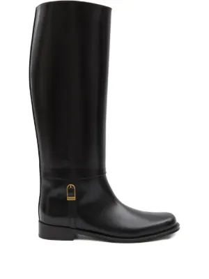 Dolce & Gabbana logo-plaque Equestrian Boots | Black | FARFETCH
