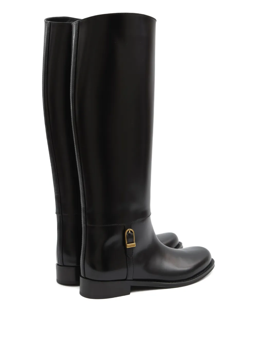 Saint Laurent Black Horny Leather Boots In Black
