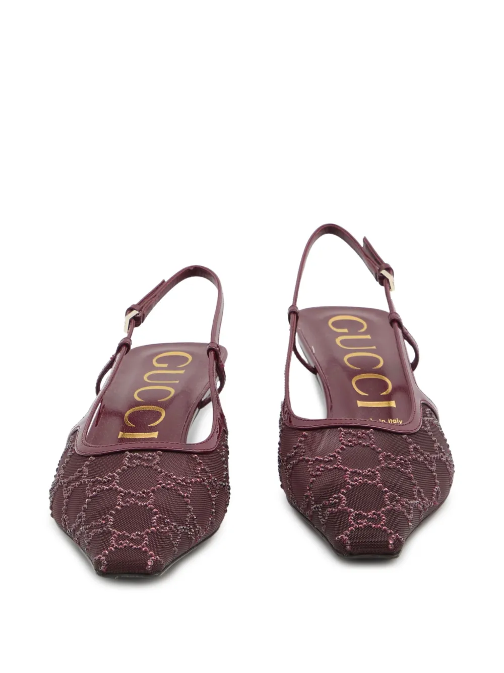 Gucci Slingback pumps met kristallen Rood