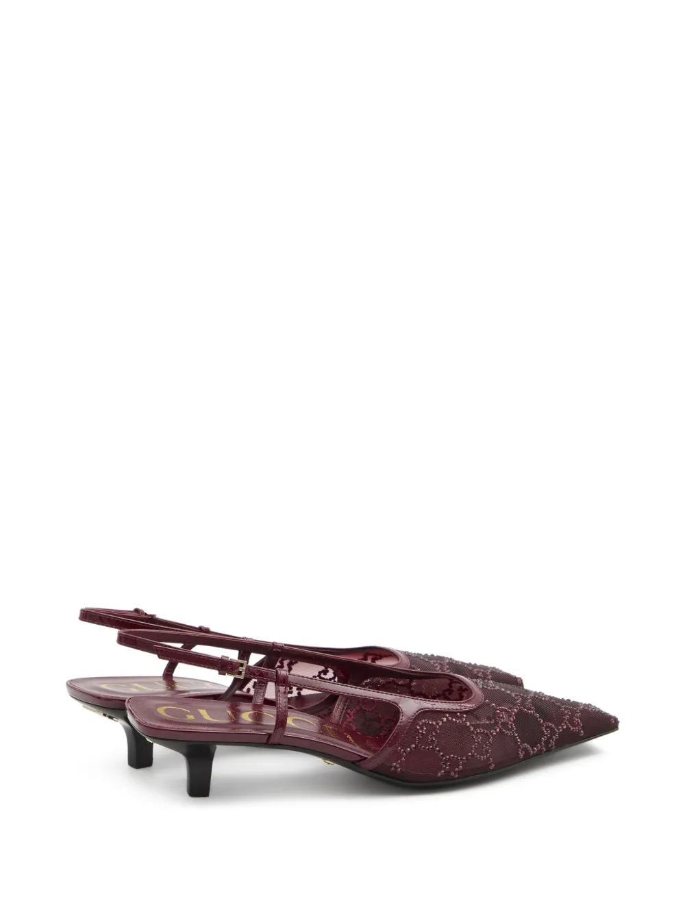 Gucci Slingback pumps met kristallen Rood