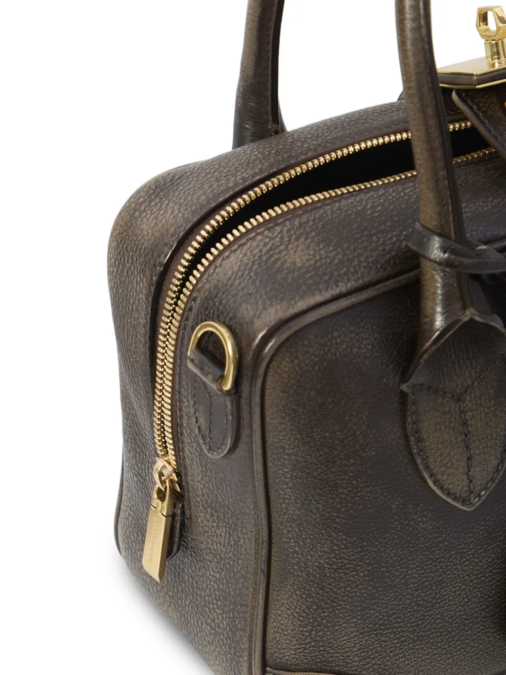 Golden Goose Vita shopper met dubbele handgreep en rits Bruin