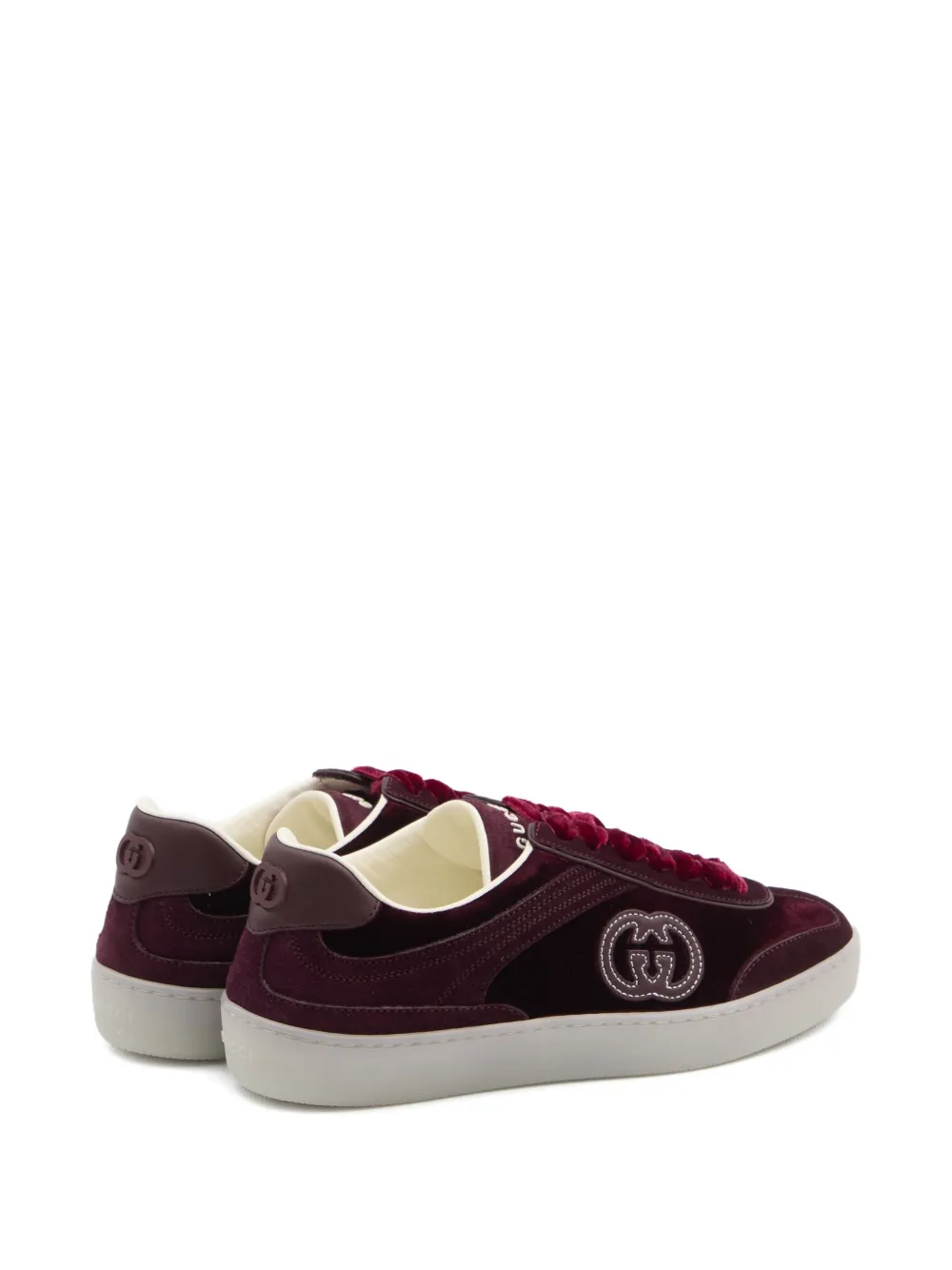 Gucci Sneakers met fluwelen-effect en GG-logo Rood