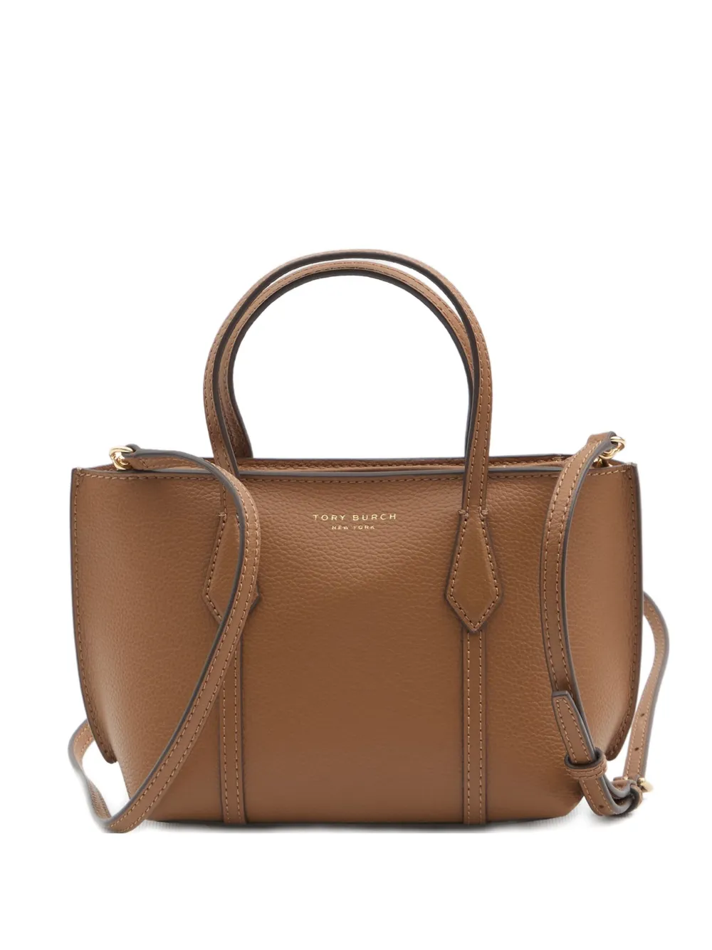 Tory Burch mini Perry zip-top leather tote bag - ブラウン Tory Burch mini Perry zip-top leather tote bag - ブラウン