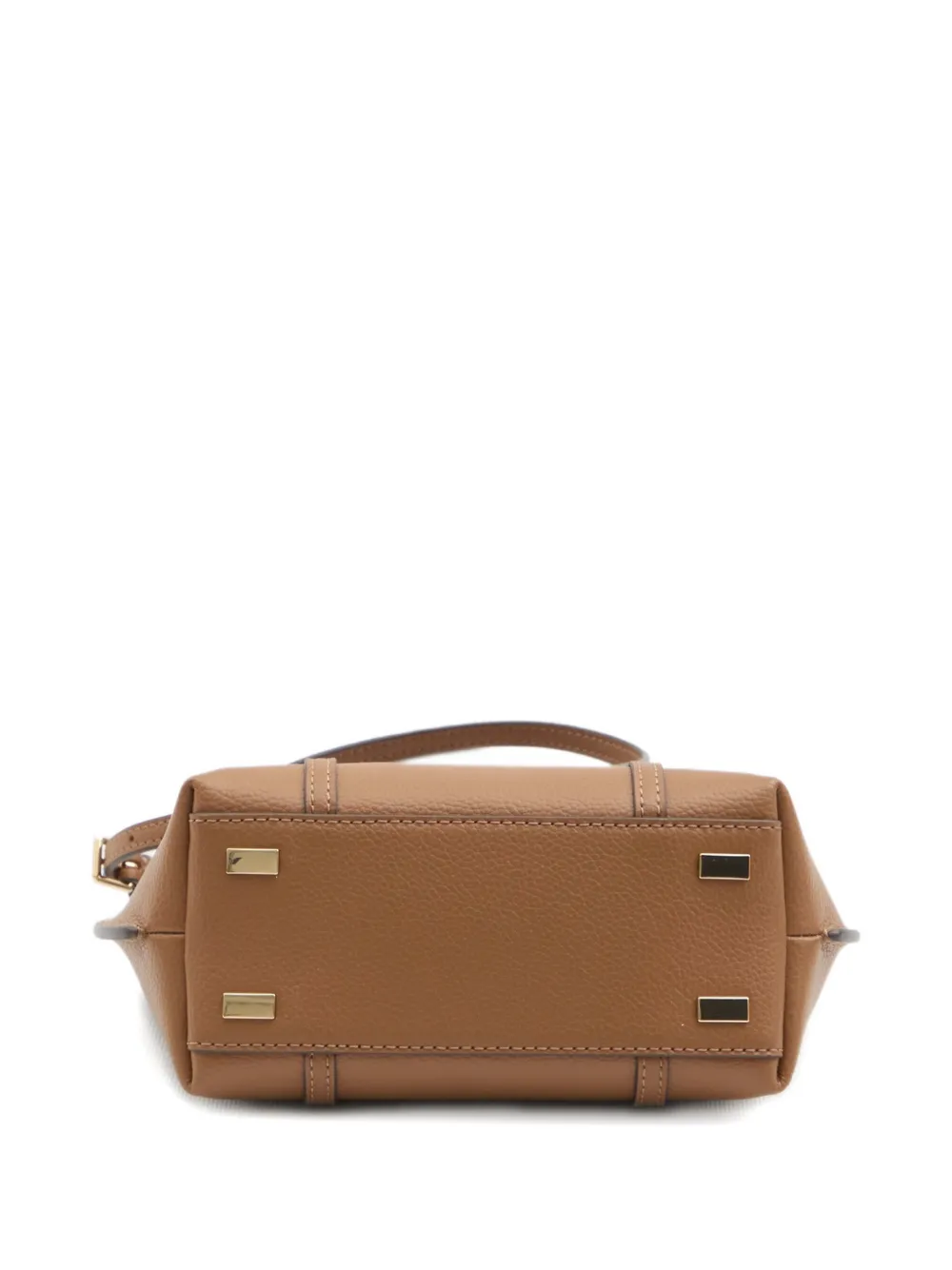 Tory Burch Mini Perry Zip-top Leather Tote Bag In Brown
