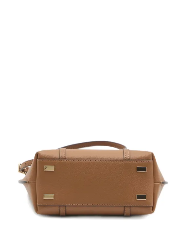 Tory Burch Mini Perry zip-top Leather Tote Bag | Brown | FARFETCH