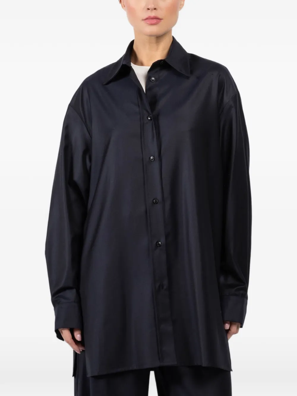 Dušan Buttoned Oversized Shirt In Black