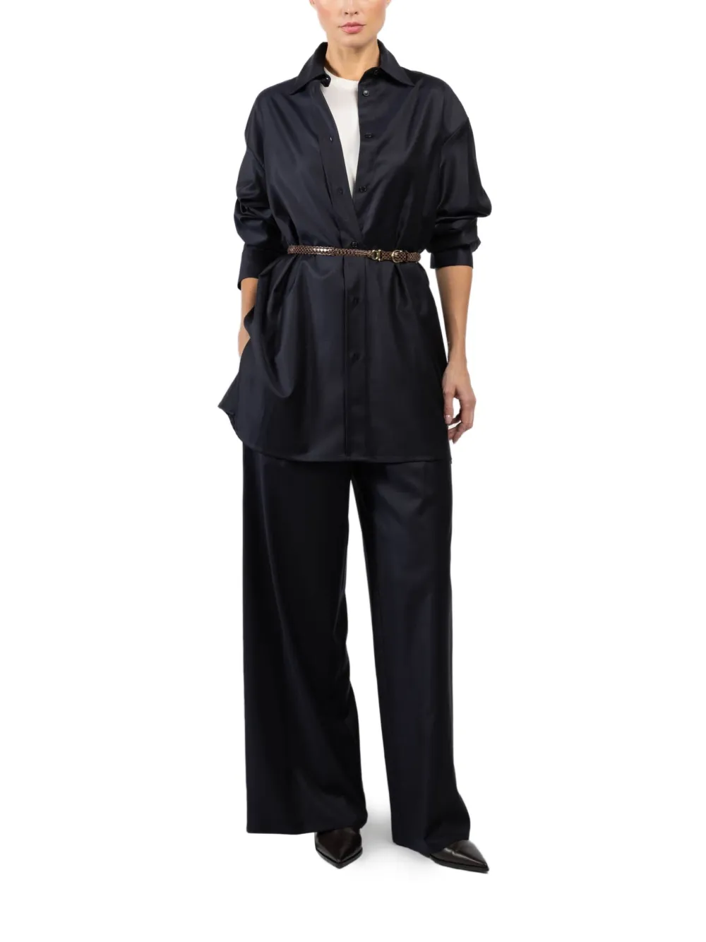 Dusan buttoned oversized shirt - Zwart