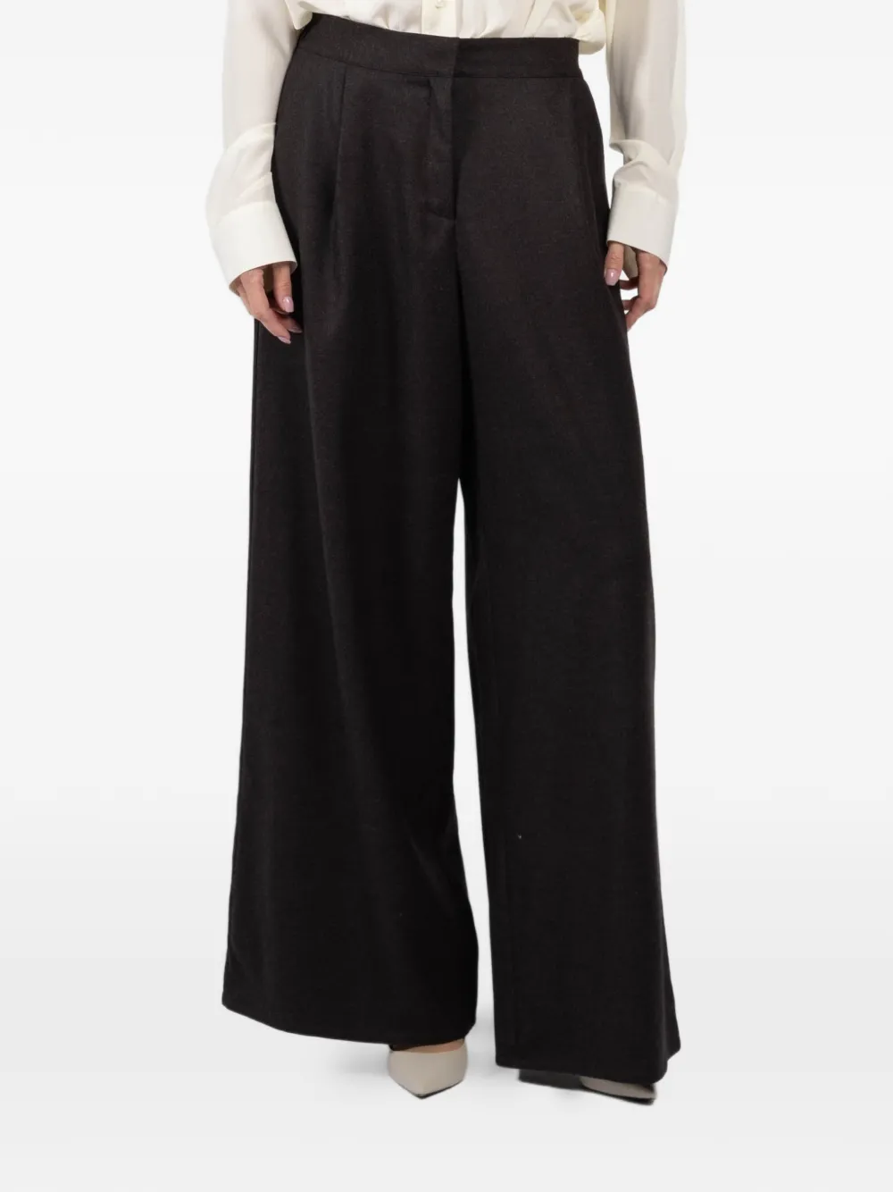 Dušan Pleated Palazzo Pants In Brown