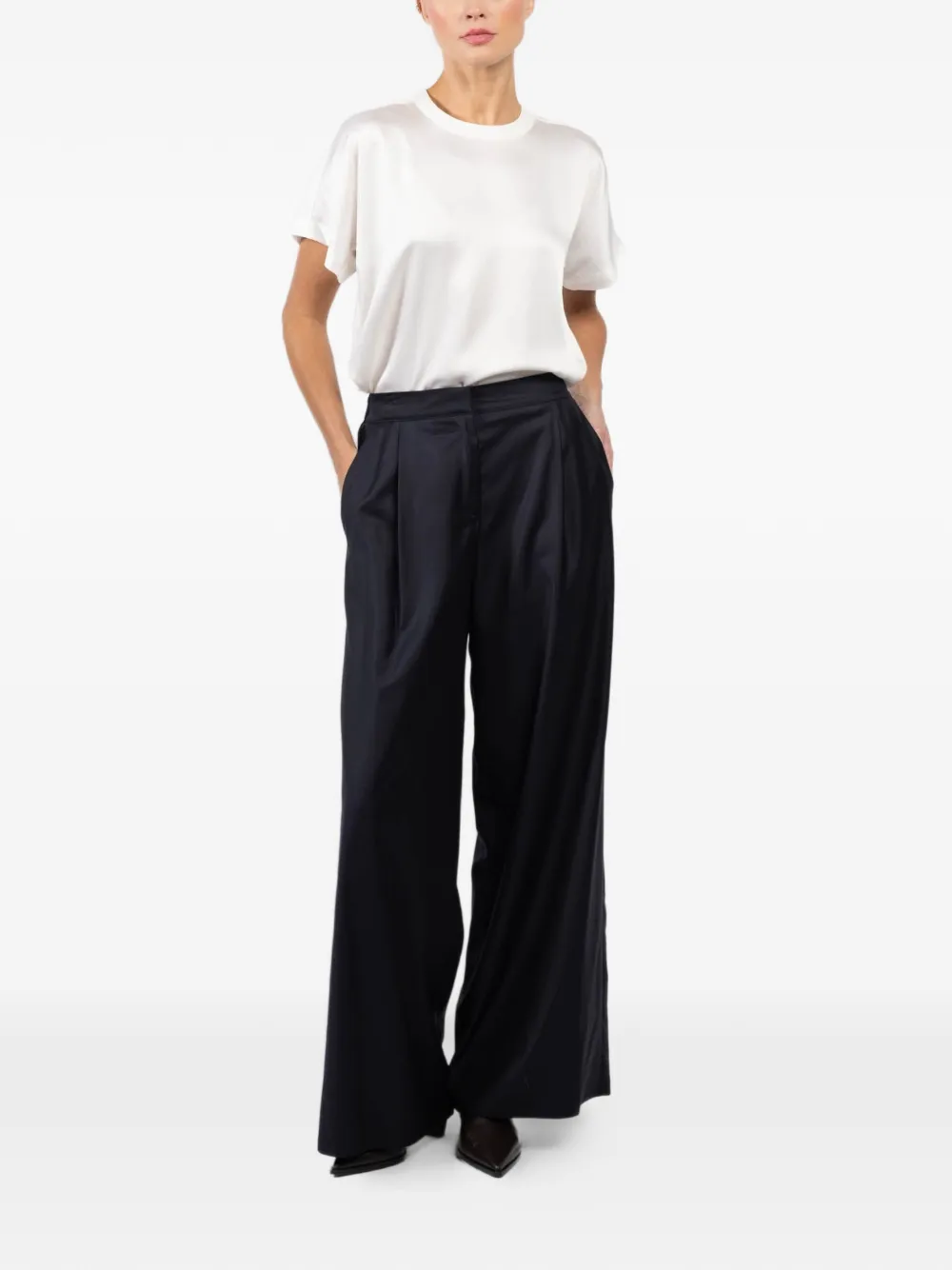  Dusan Pleated Trousers - Blue 