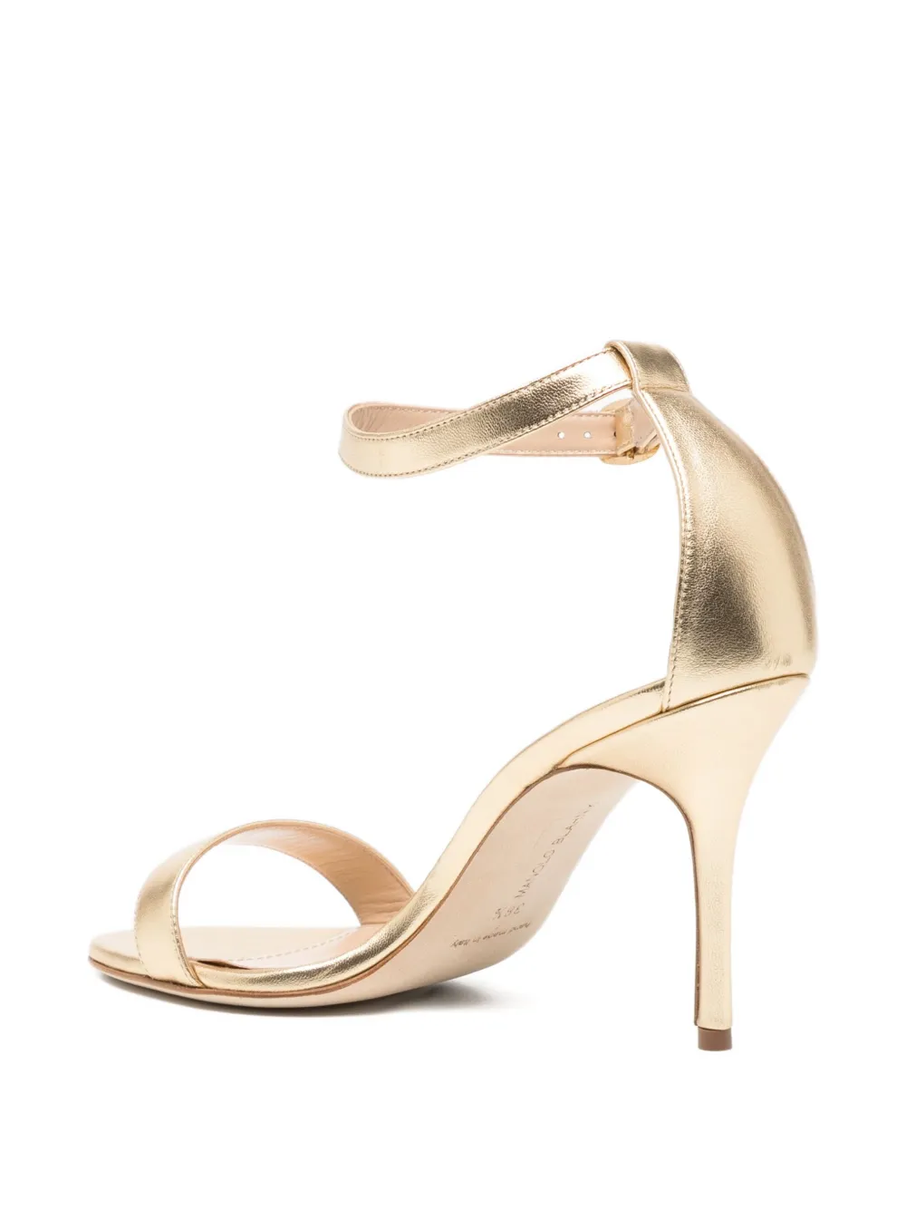 Manolo Blahnik 90mm Chaos Sandals In Gold