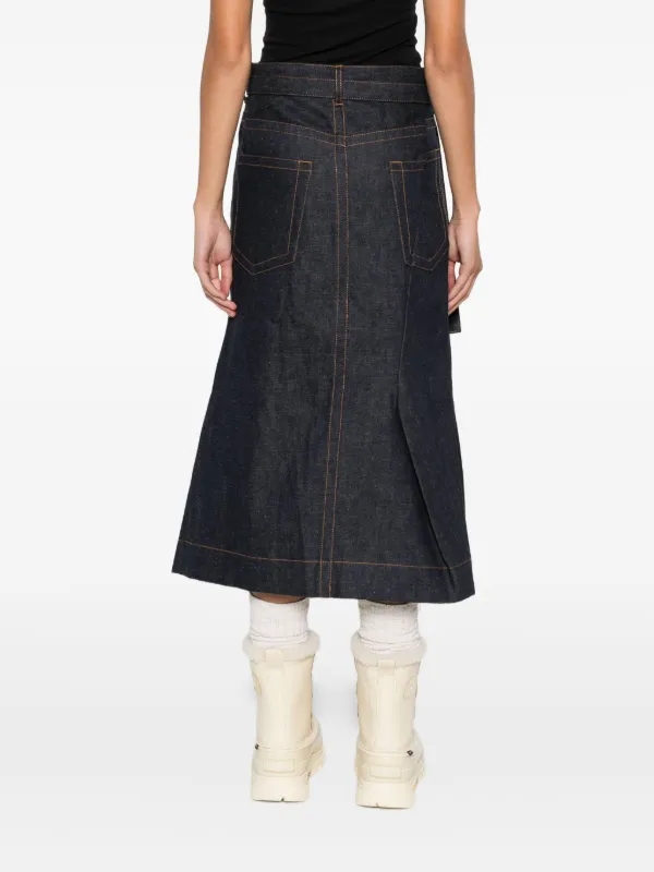 Sacai ベルテッド デニムスカート | ブルー | FARFETCH JP