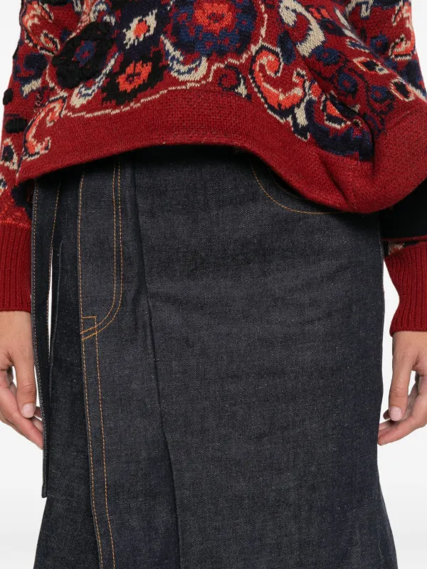 Sacai ベルテッド デニムスカート | ブルー | FARFETCH JP