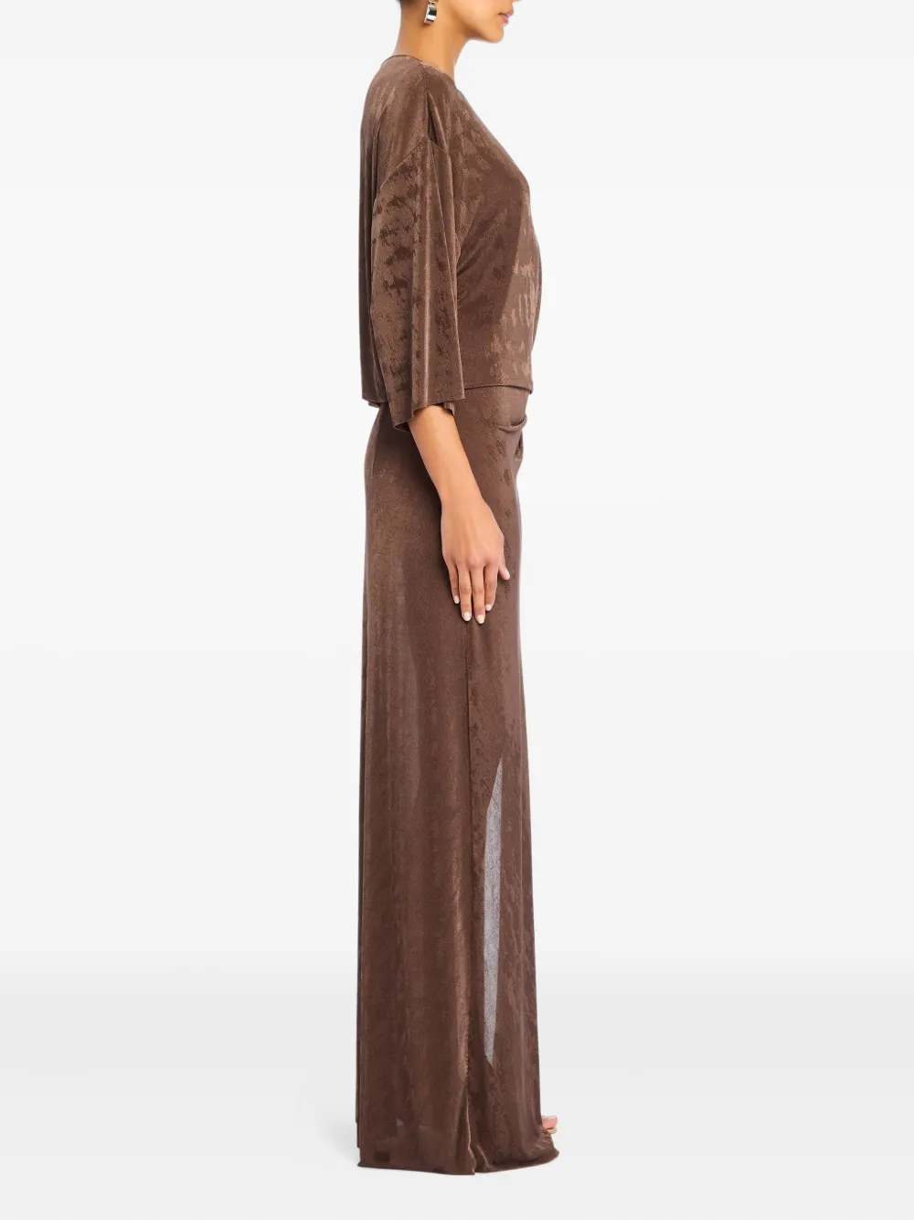 Ser.o.ya Laina Twisted Side-split Maxi Dress In Brown