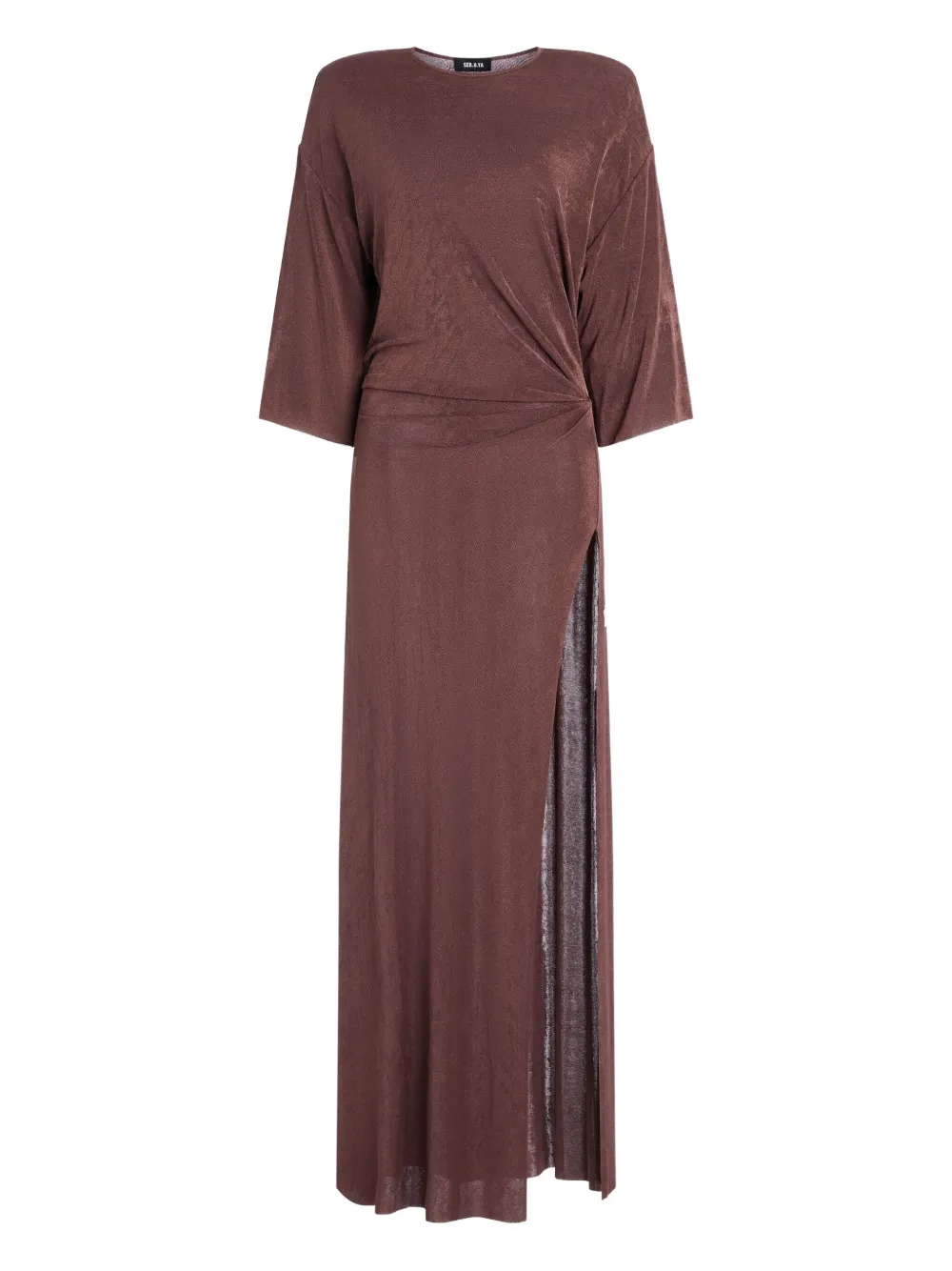 Ser.o.ya Laina Twisted Side-split Maxi Dress In Brown