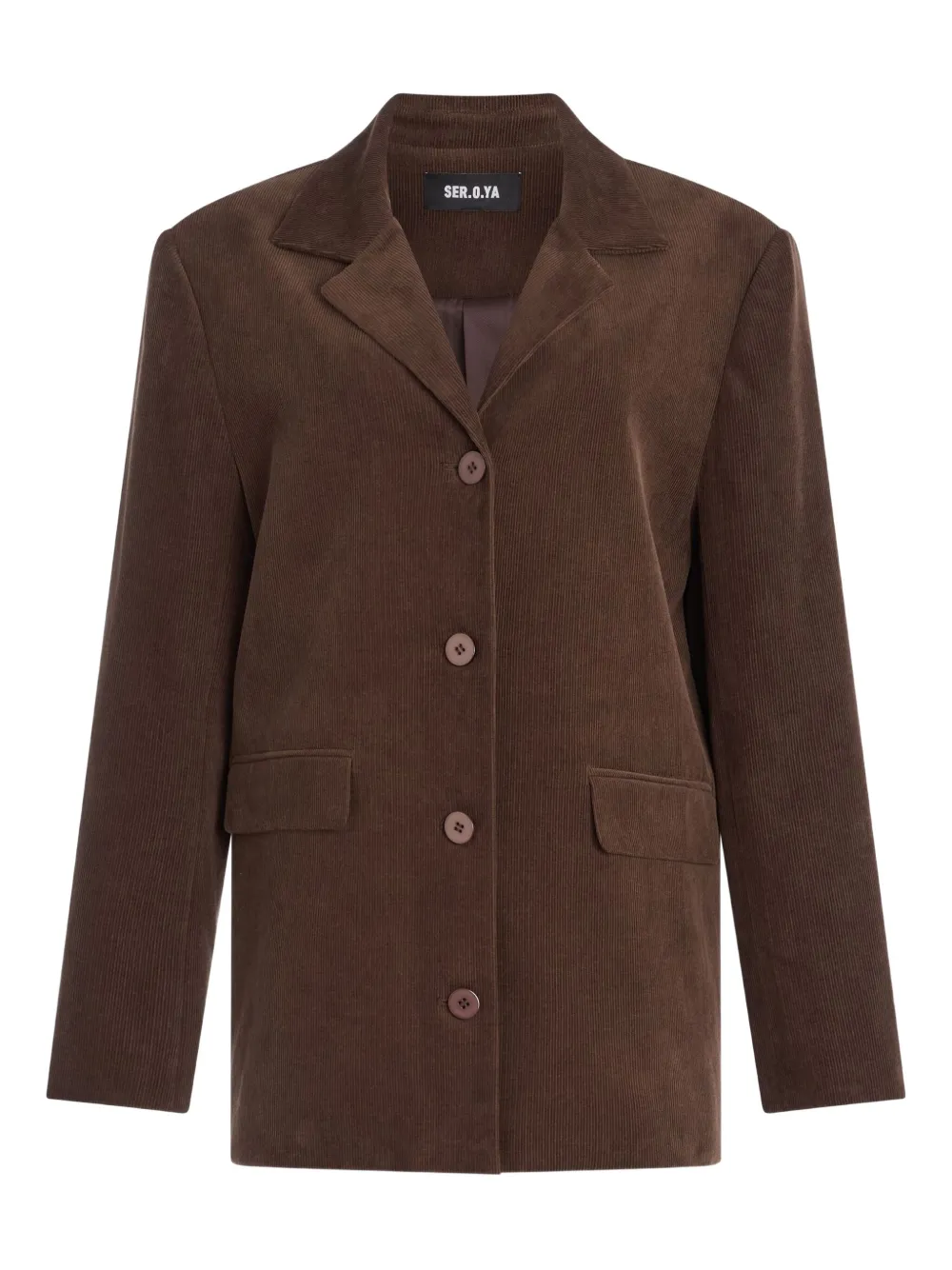 SER.O.YA Hera corduroy button blazer | Brown | Image 1