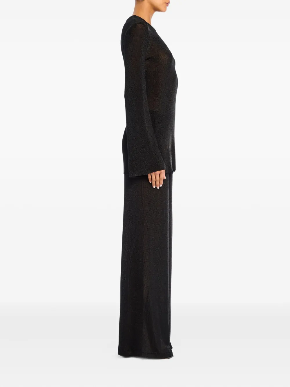 SER.O.YA Sheldon metallic knit trousers - Zwart