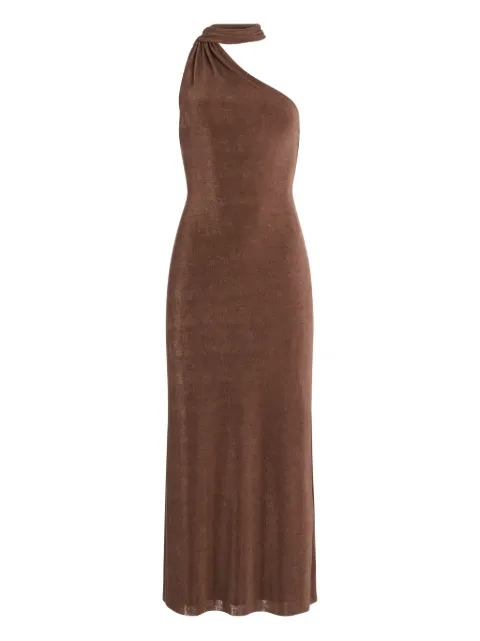 SEROYA Tre one-shoulder draped midi dress