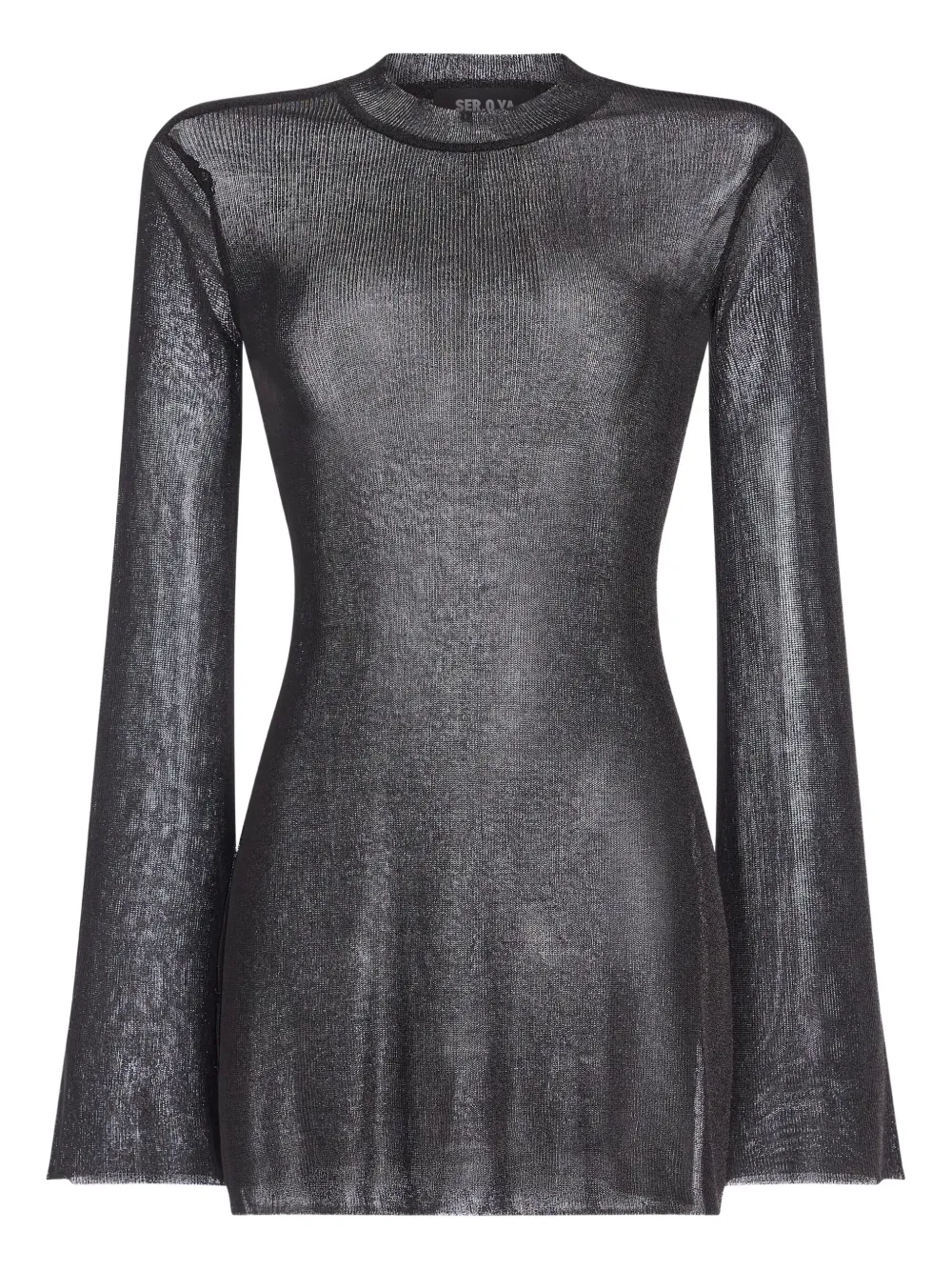 Ser.o.ya Ines Metallic Knit T-shirt In Black